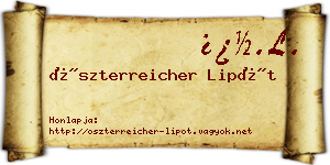 Öszterreicher Lipót névjegykártya